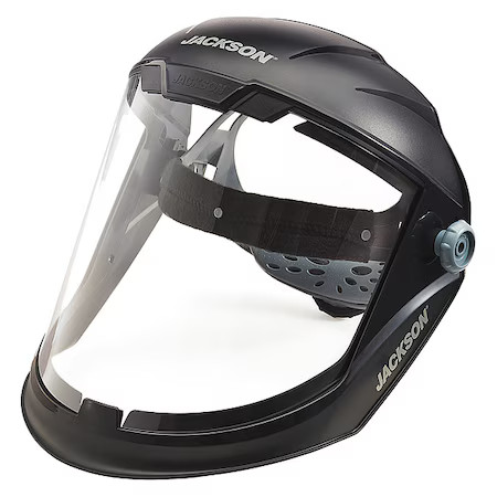 Jackson Safety 14200 Maxview Faceshield Assembly, Polycardonate Visor, Clear