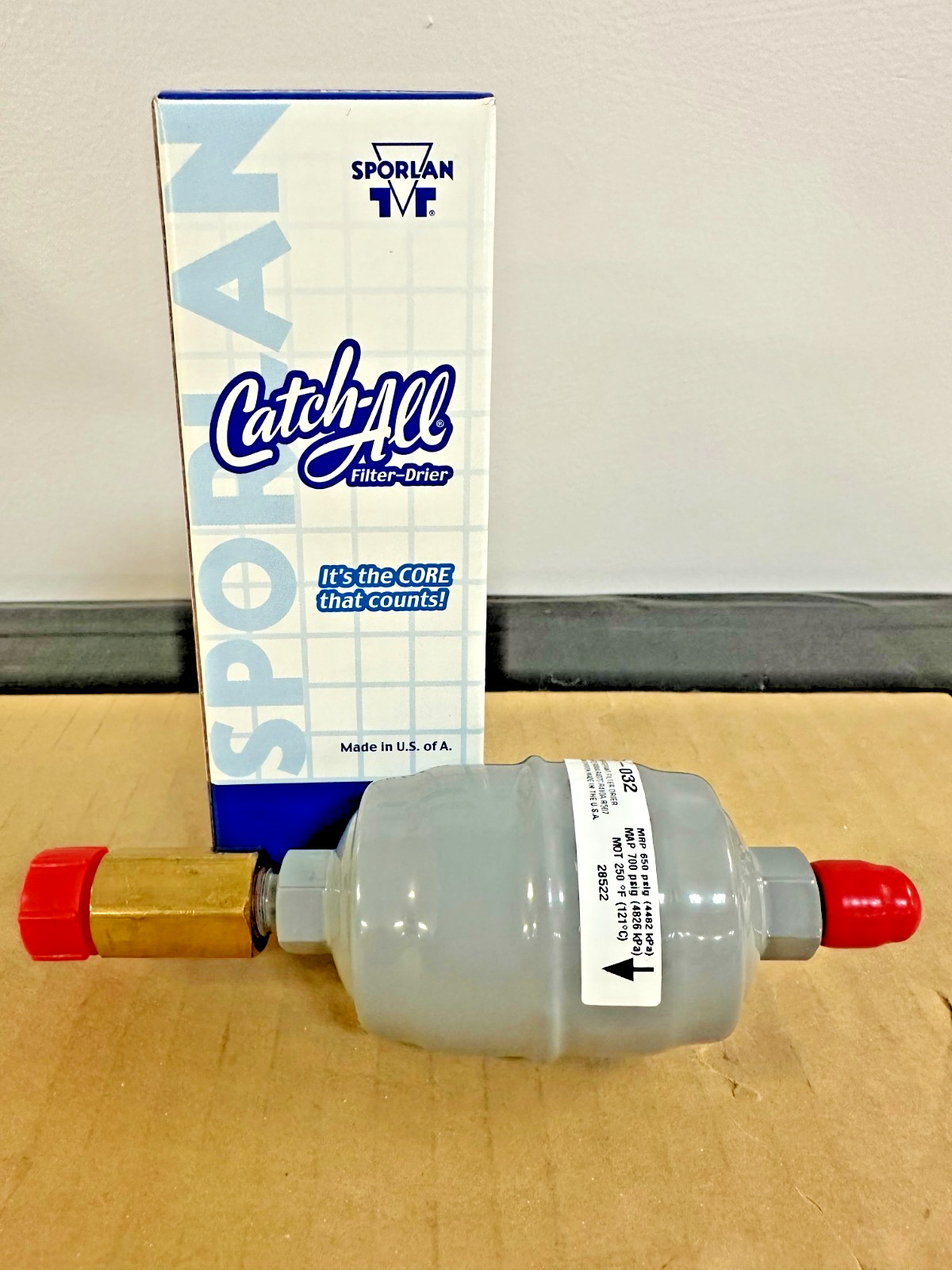 Refrigerant Recovery Pre-Filter Drier, Sporlan, C-032, 1/4" M x FM Flare