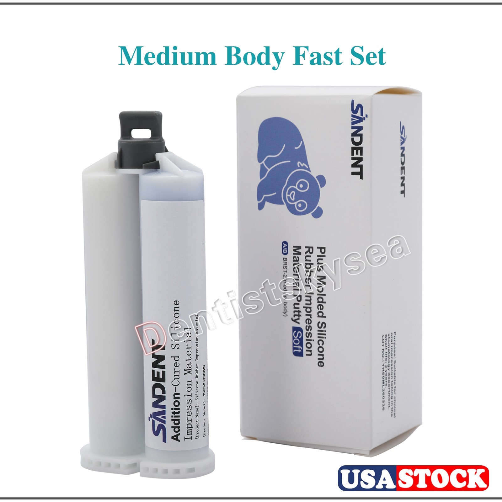 Dental VPS Impression Material Medium Body Fast Set Cartridges 50ML