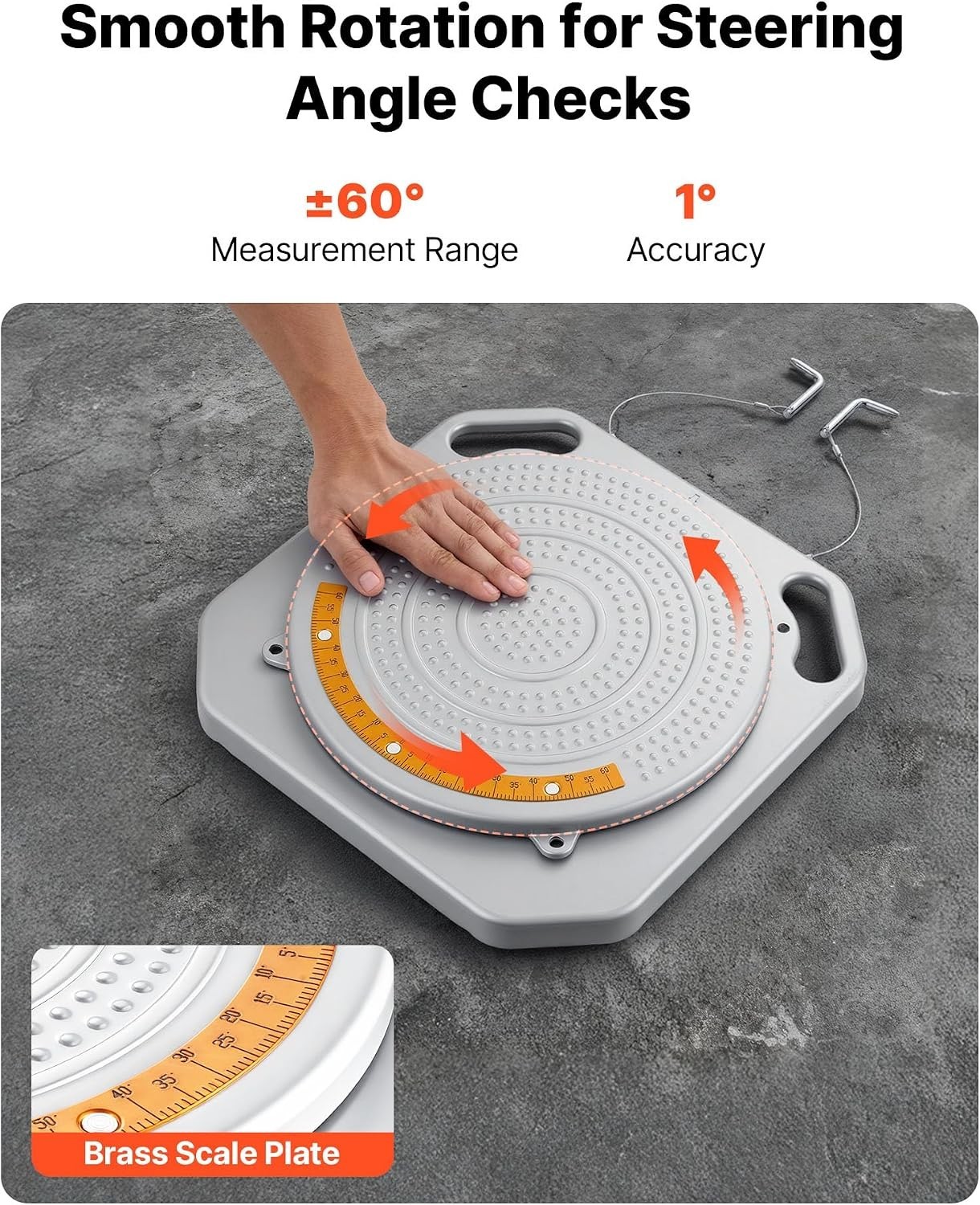Heavy-Duty 4-Ton Wheel Alignment Tool with Transition Bridge & Smooth Rotation