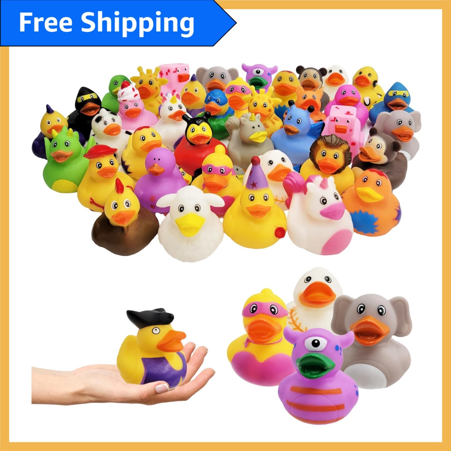 Assorted Rubber Duckies Toy Set for Kids - 10-Pack Party Essentials