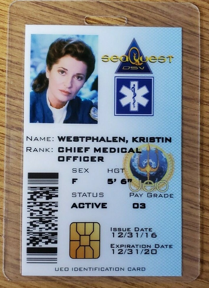 SeaQuest DSV Id Badge-Medical Officer Kristin Westphalen Cosplay prop costume