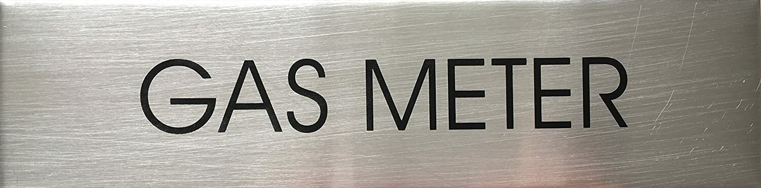 GAS METER SIGN - Delicato line (BRUSHED ALUMINUM 2 X7.75) ref1020-REF24-1027