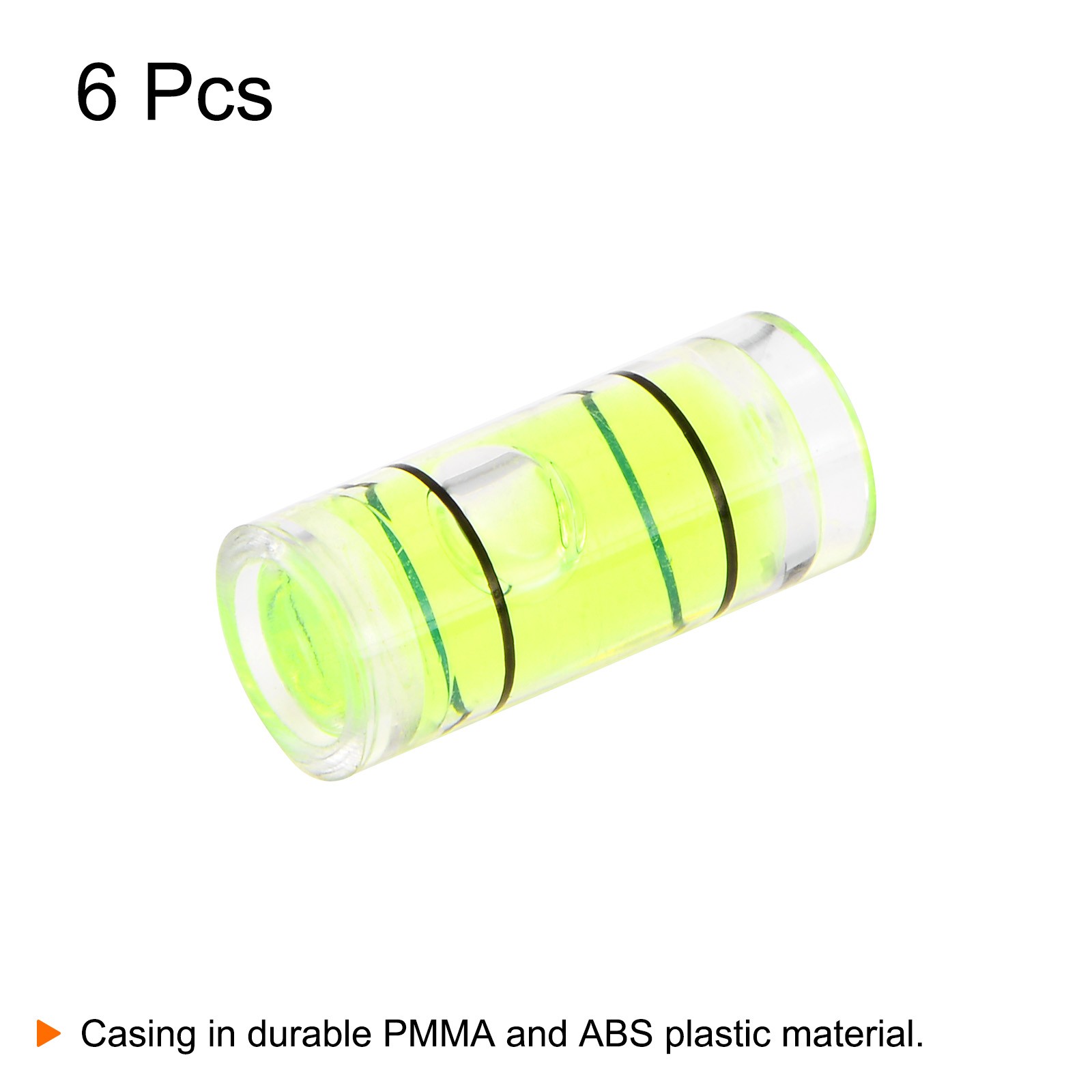 6Pcs, Small Cylindrical Bubble Level Vials 7x16mm Levels Measuring Tools