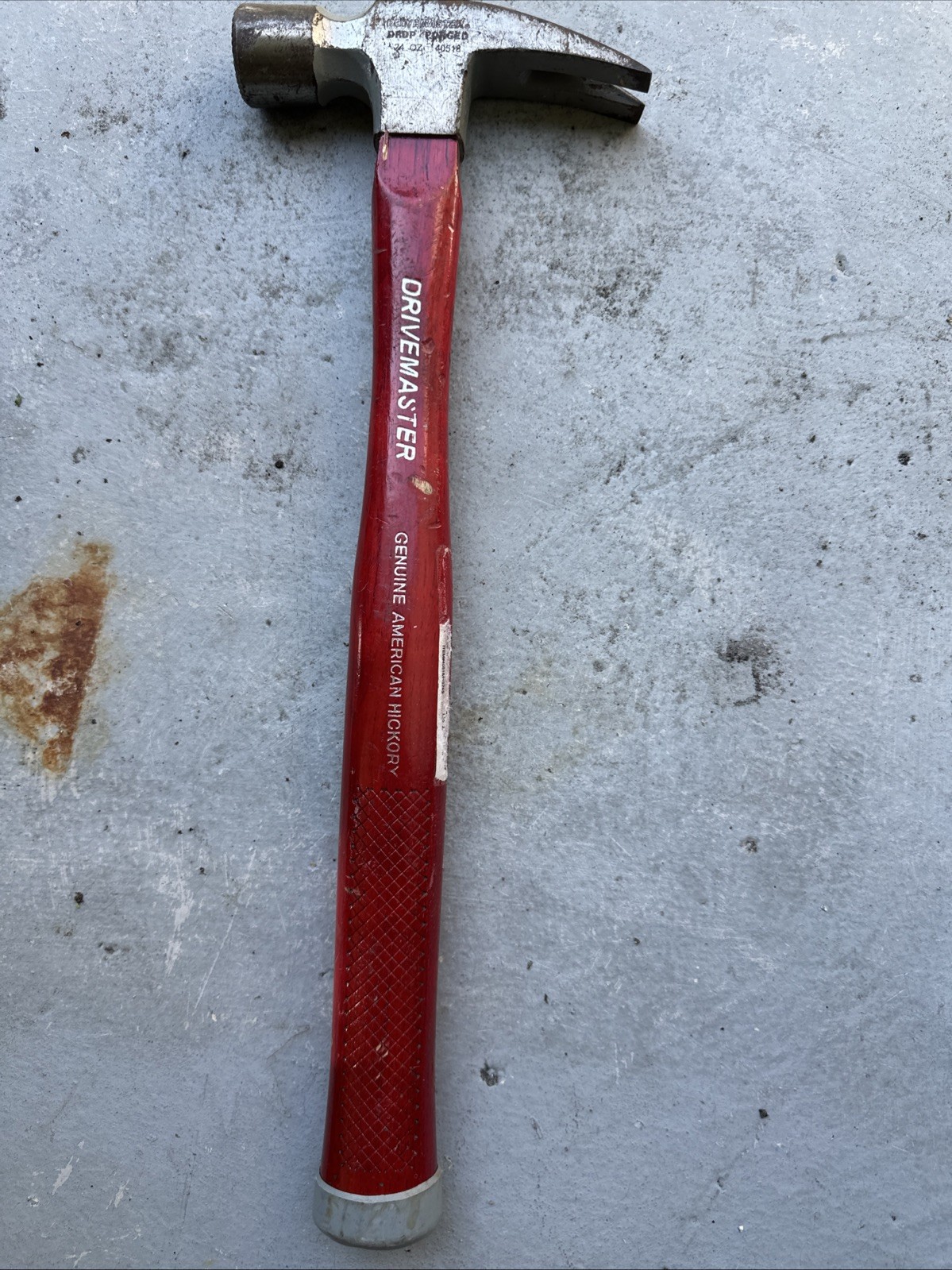 Drivemaster 24 Oz Rip Hammer W/Genuine American Hickory Handle 17.5” Long