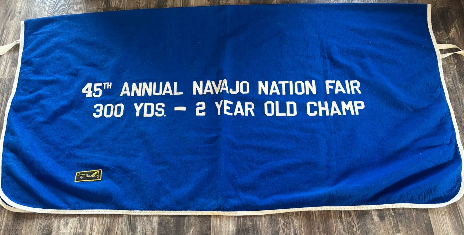 Vtg Horse Race Blanket Banner 2 Yr Old Champion By Simco 45th Navajo Nation Fair