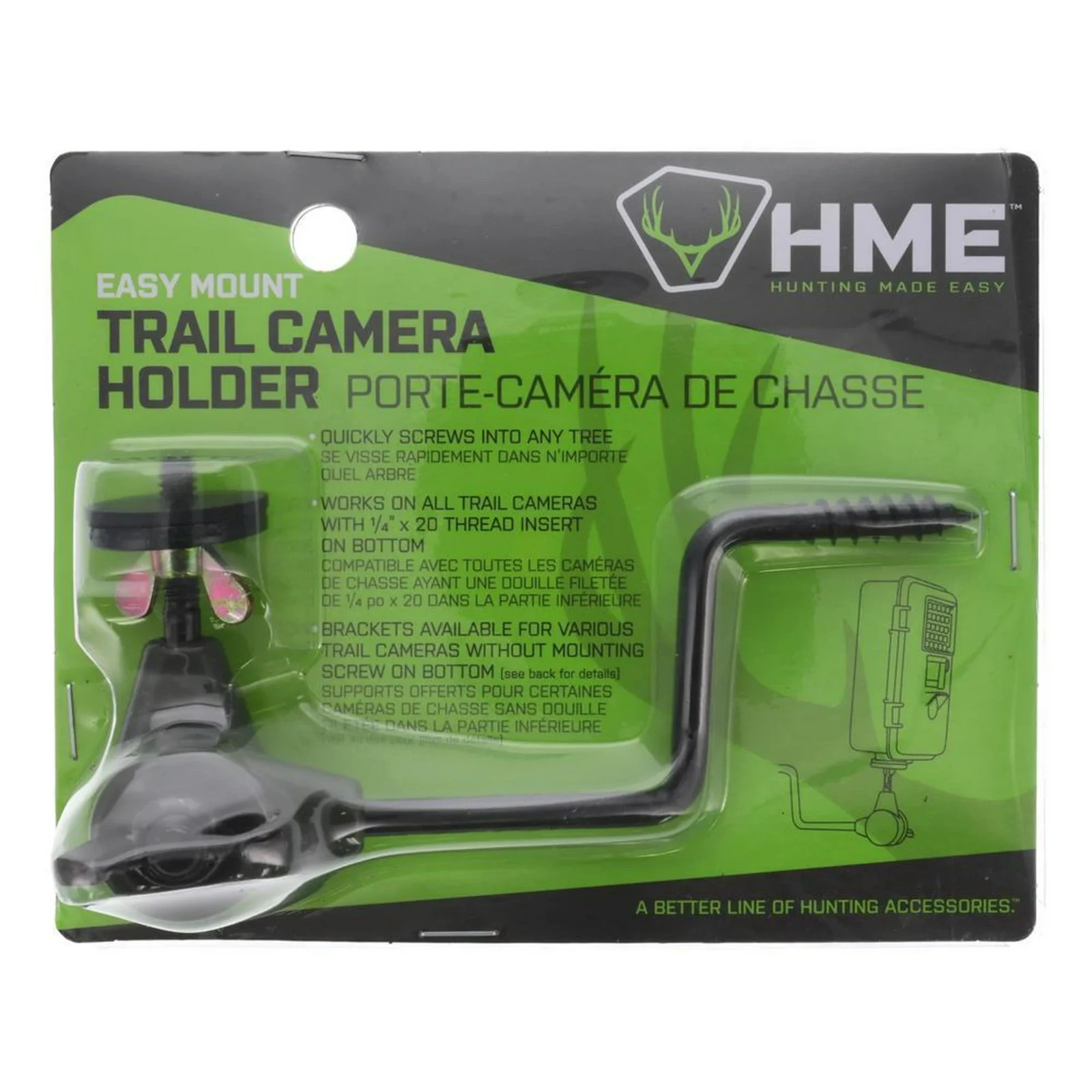 Trail Camera Holder HME™ Easy Mount 1/4" X 20 Threading Screw- In Adjustable