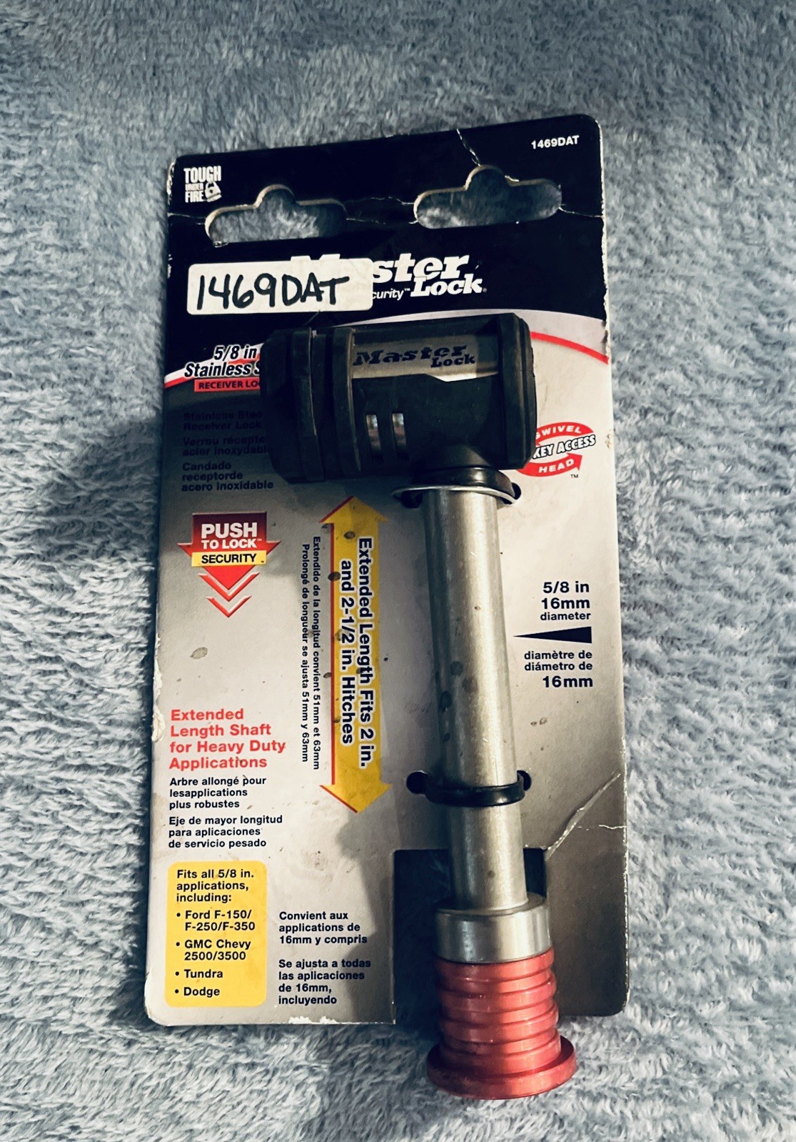 Master Lock 1469DAT  5/8” Extended Length Rose Color Tip Hitch Lock