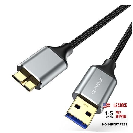 USB 3.0 Micro B Cable.5 FT, External Hard Drive Cable 5 Gbps 1.5 Feet 1 Grey