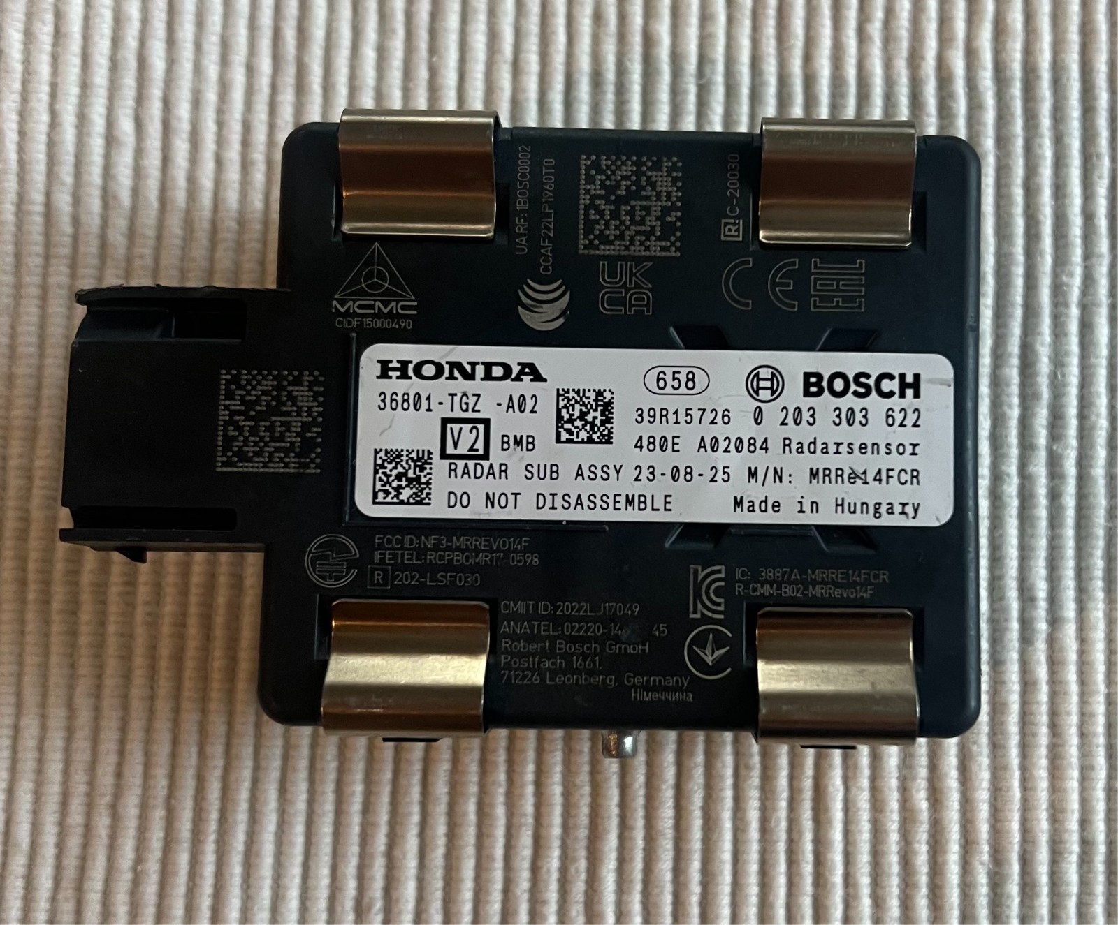 2021 2022 2023 Honda Accord TLX Blind Spot Radar Module 36801-TGZ-A02 OEM