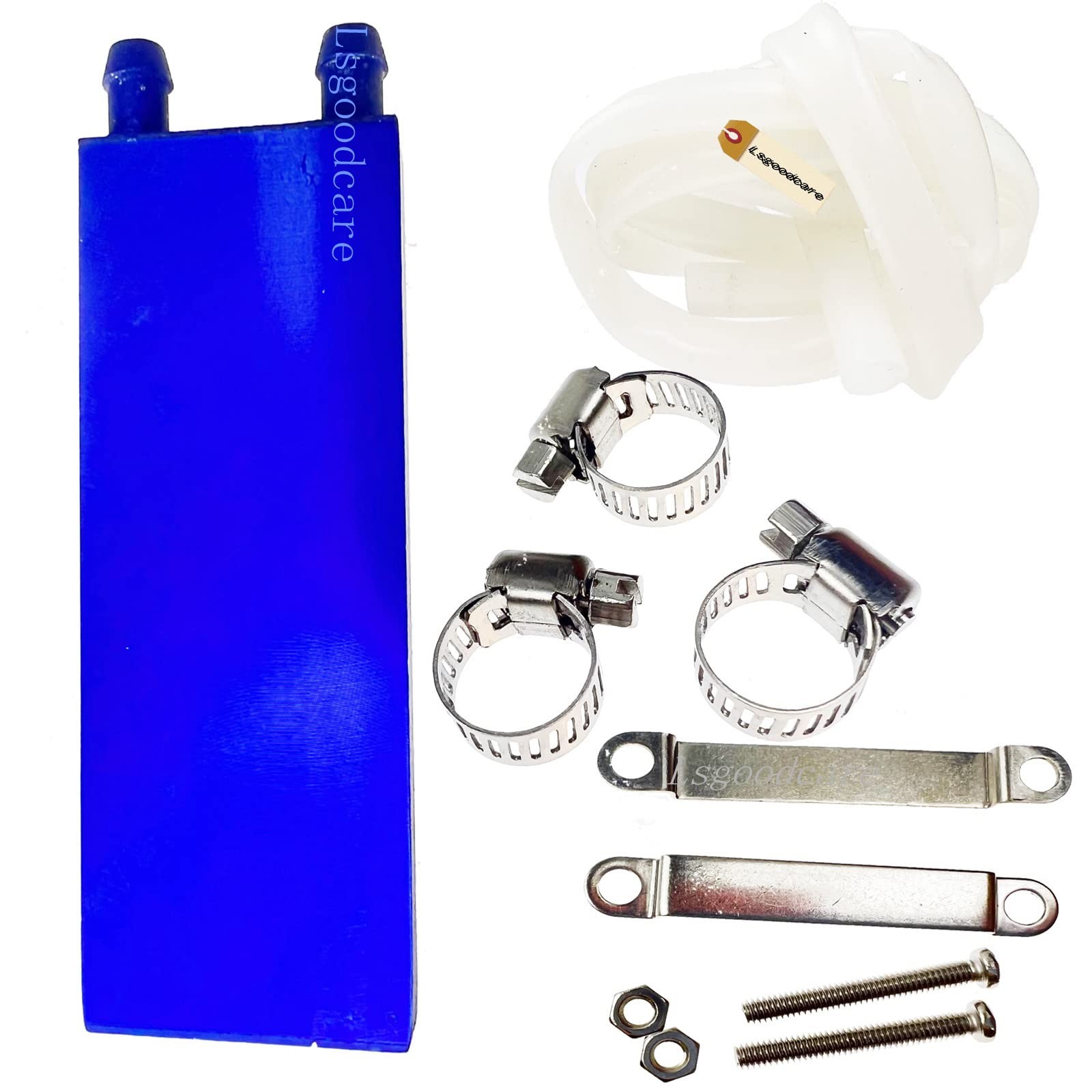 Aluminum Water Cooling Block 40x120mm Polished Heatsink Blue with Tube & Wate...