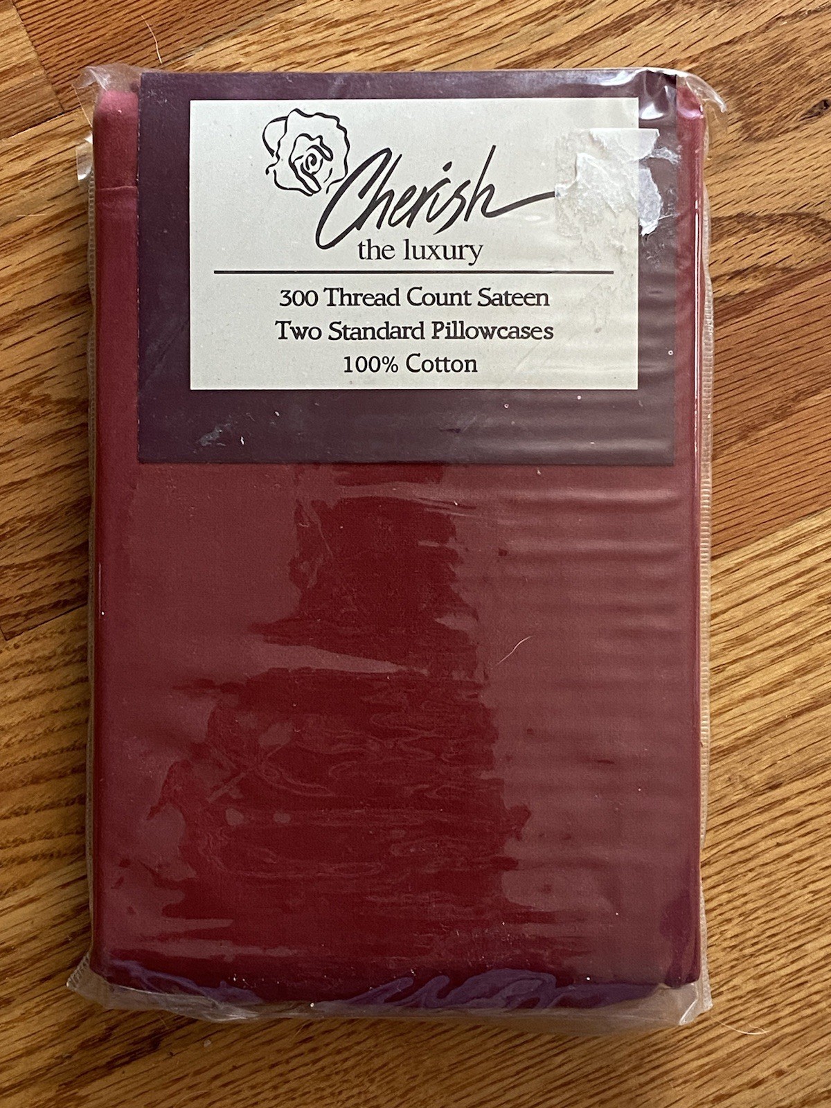 Cherish (the Luxury) 2 Standard Pillowcases Red Cotton 300 Thread Count
