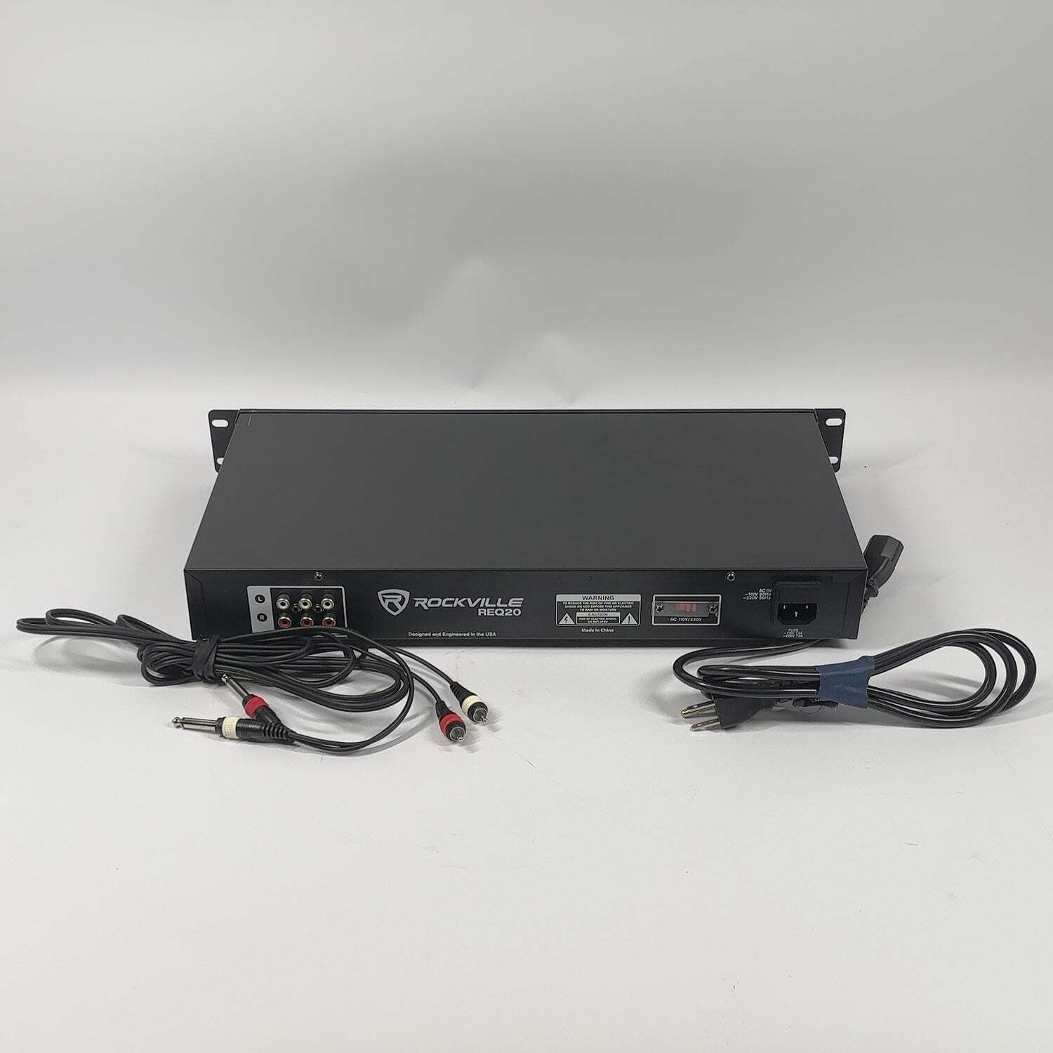 Rockville REQ20 Rack Mount Pro Dual 10 Band Graphic Equalizer EQ