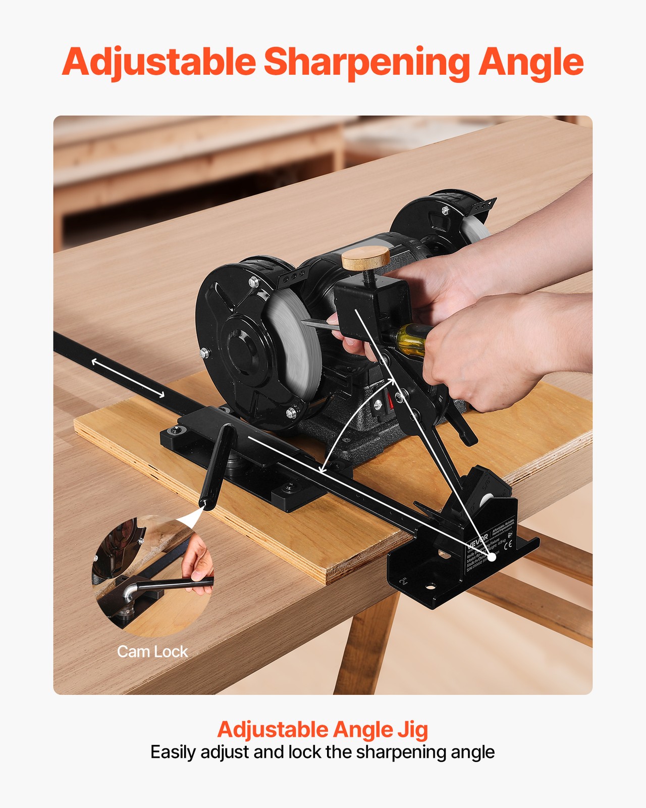 VEVOR Pro Grind Sharpening System Multi-Grind Jig for 6" & 8" Bench Grinder