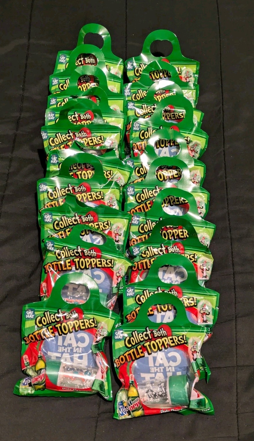 2003 Mountain Dew Sierra Mist Dr. Seuss The Cat In The Hat Bottle Toppers Lot Of