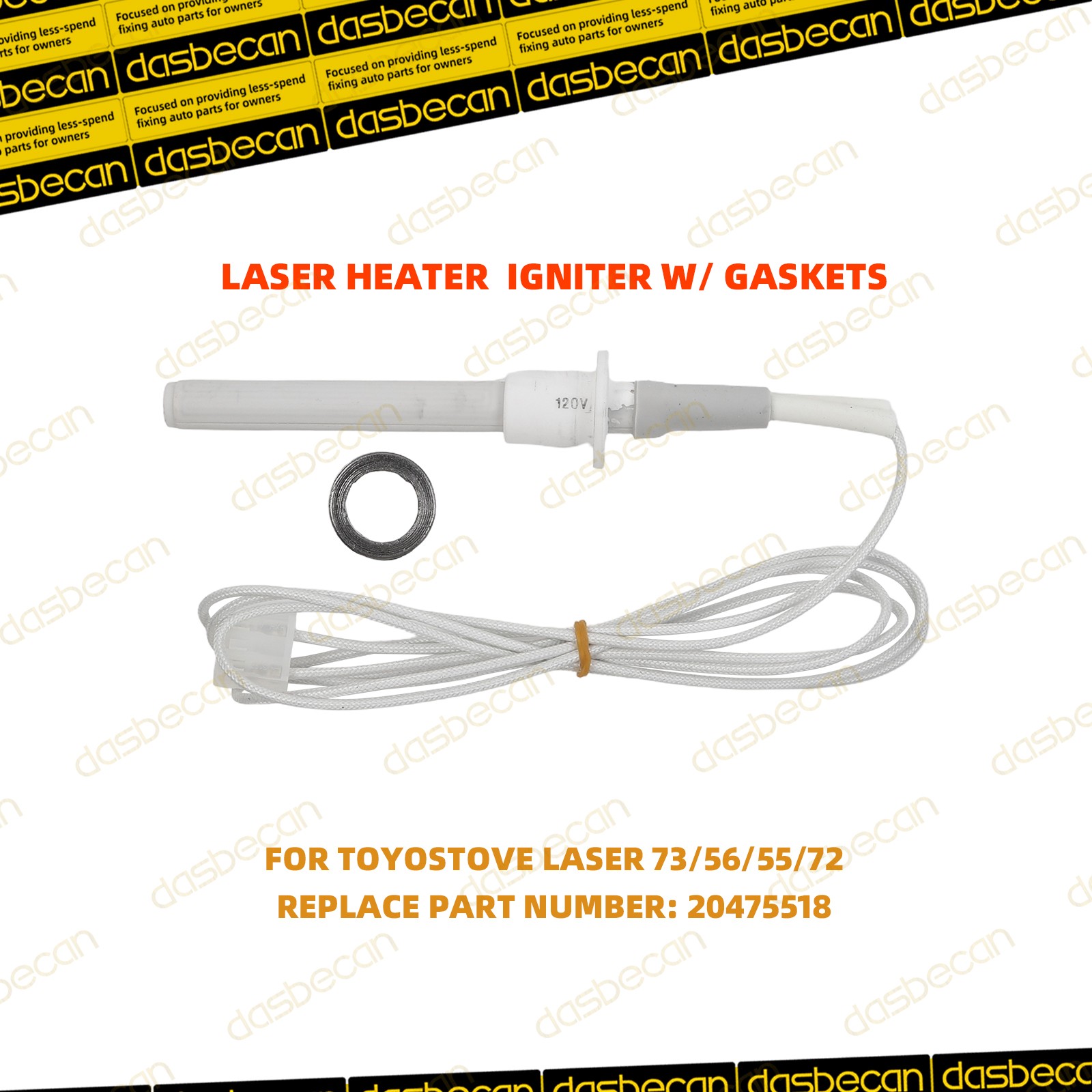 20475518 Laser Heater Igniter W/ Gasket For Toyostove Laser 55 / 56 / 72 / 73