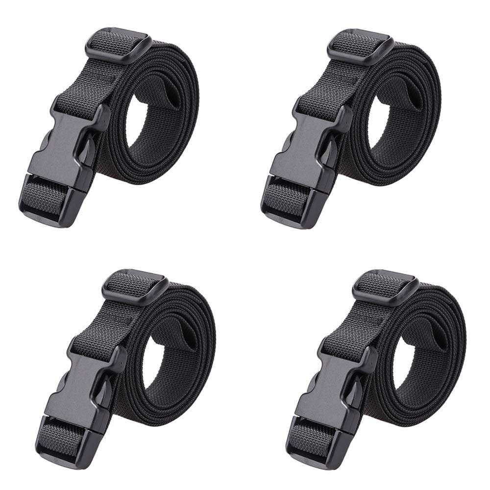 78" x 1" Strap Buckle Packing Straps Adjustable 1-Inch Belt (Black (4-PCS))