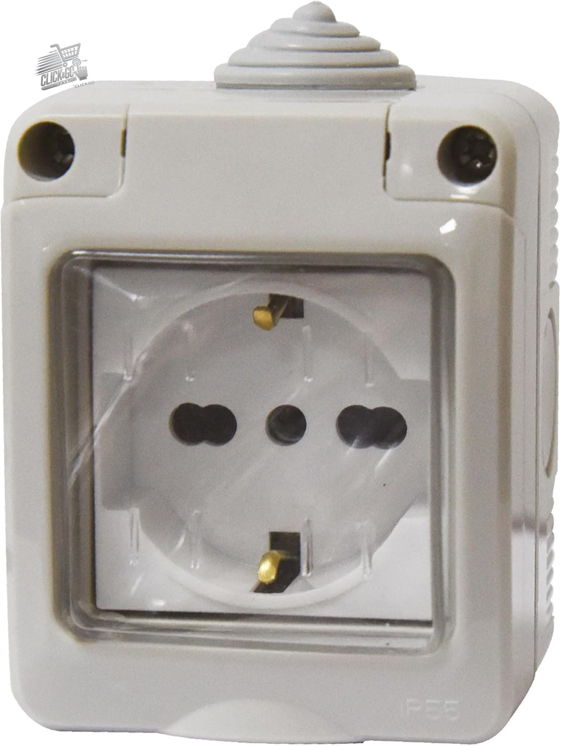 4 IP55 cassette kit 2 modules with Schuko P40 socket universal external wall box