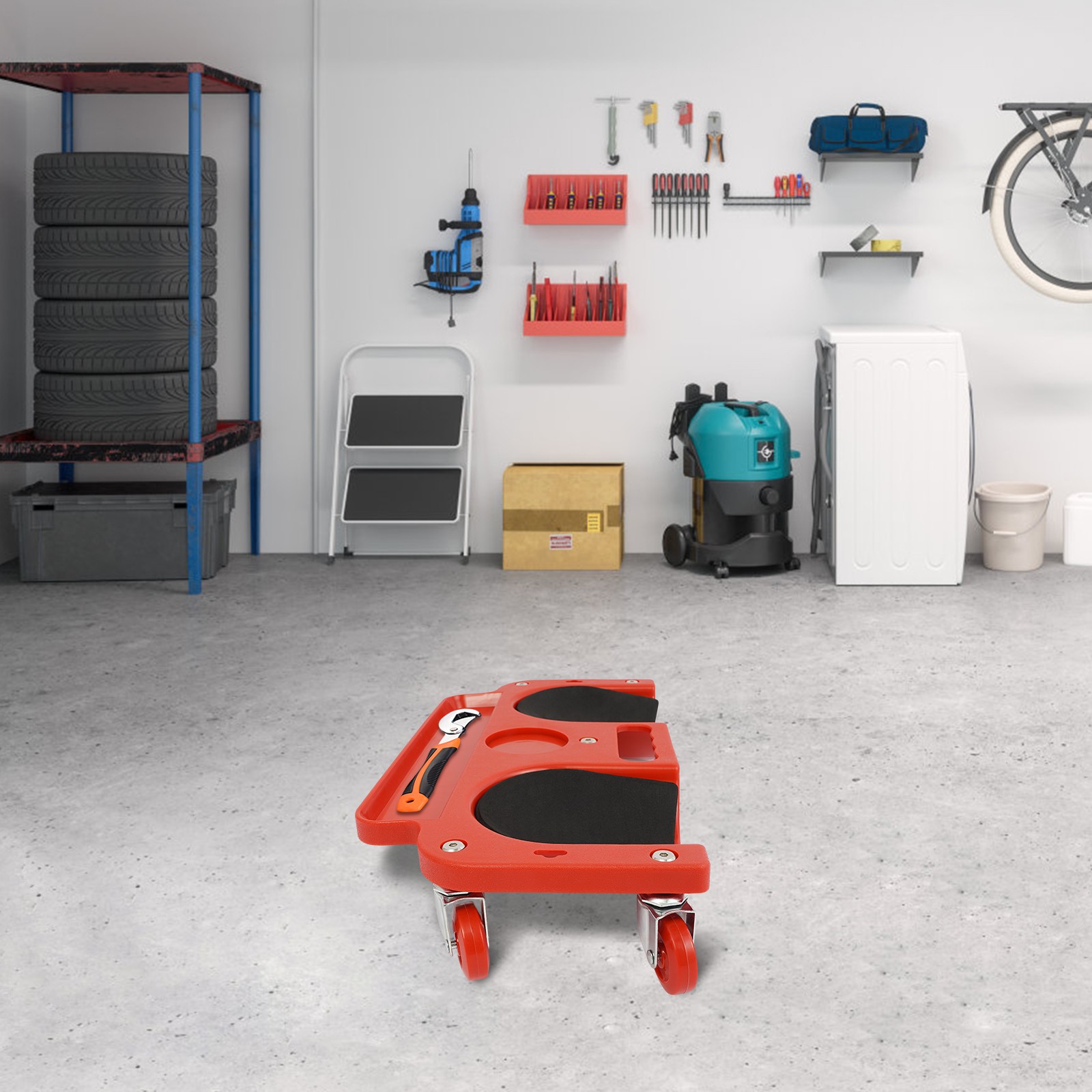 Construction Job Site Work Rolling Wheeled Pads Dolly Knee Pad Creeper Rollers