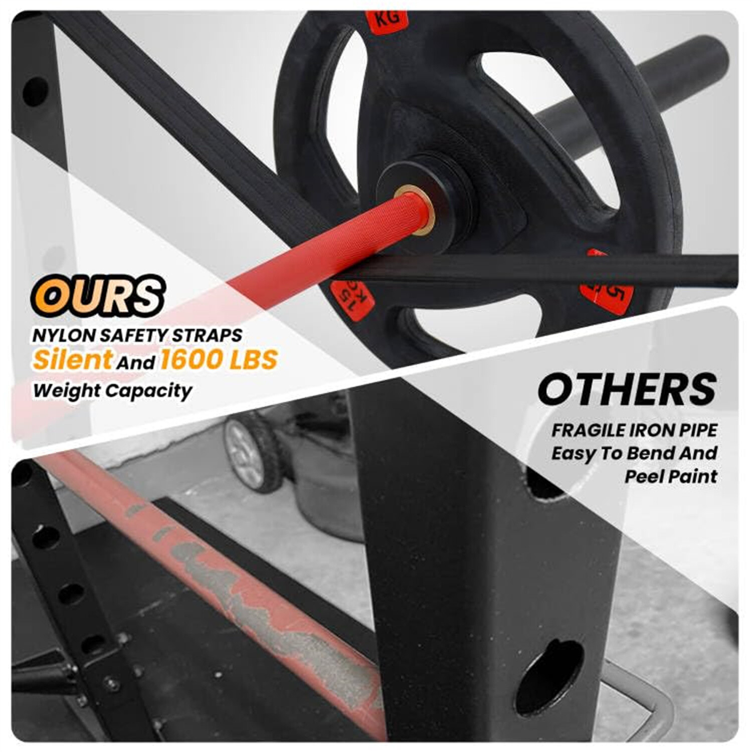 1600LBS Power Cage Multi-Functional Power Rack W/Cable Pulley System and J-Hooks