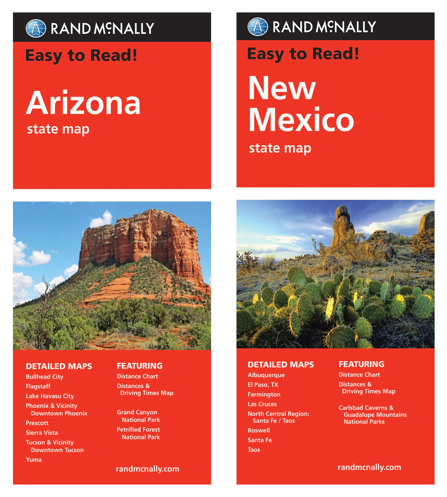 Rand McNally State Maps: Arizona and New Mexico (2 Maps)