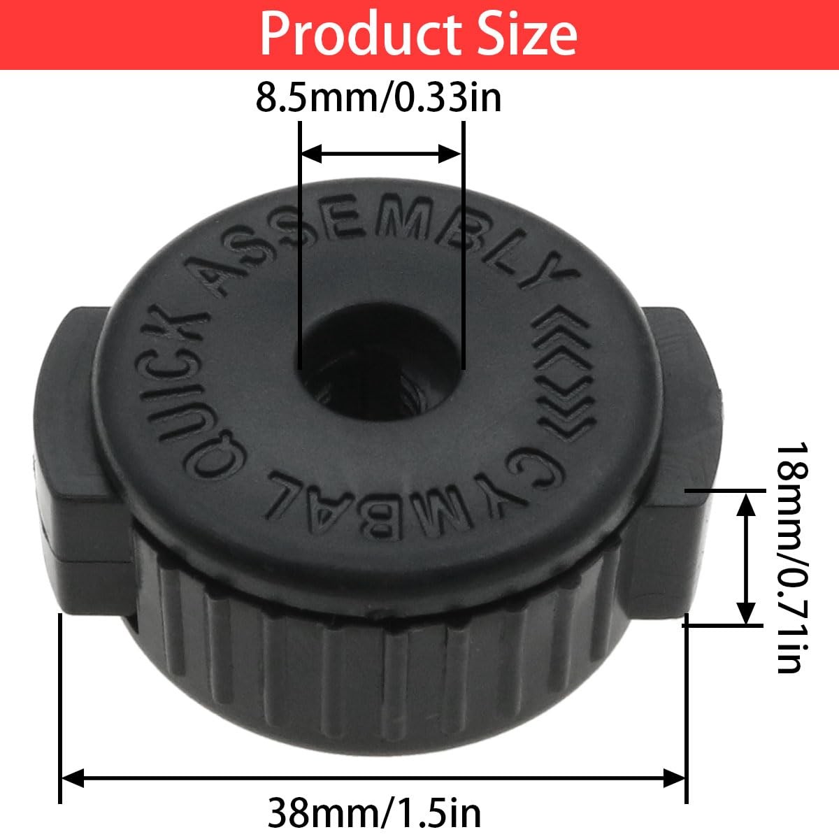 Safycaby 8-Pack Drum Cymbal Nuts, 8mm Plastic Quick Release Nut, black