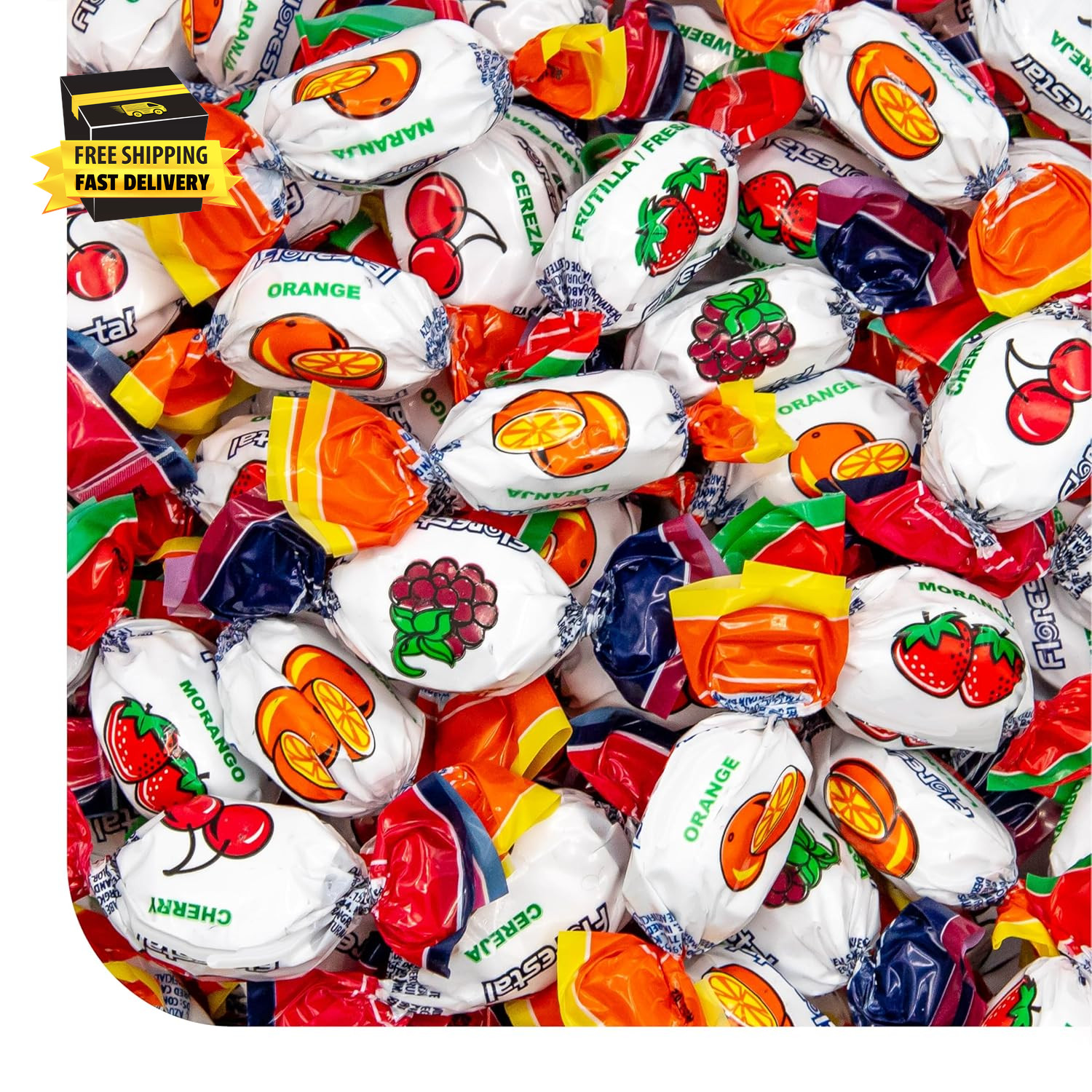 Assorted Fruit Hard Candy - 1 Pound Pack - Hard Candies Individually Wrapped - O