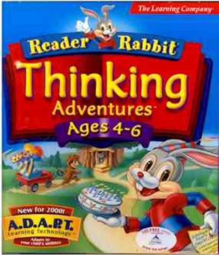 Reader Rabbit Thinking Adventures PC CD learn reading words shapes letters game!
