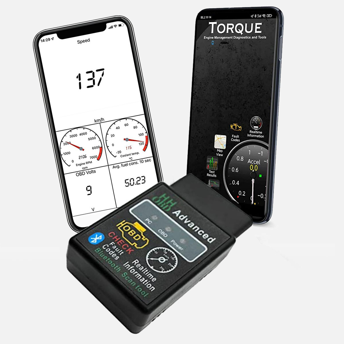 Bluetooth OBD2 car diagnostic code reader scanner tool For Android iOS Windows