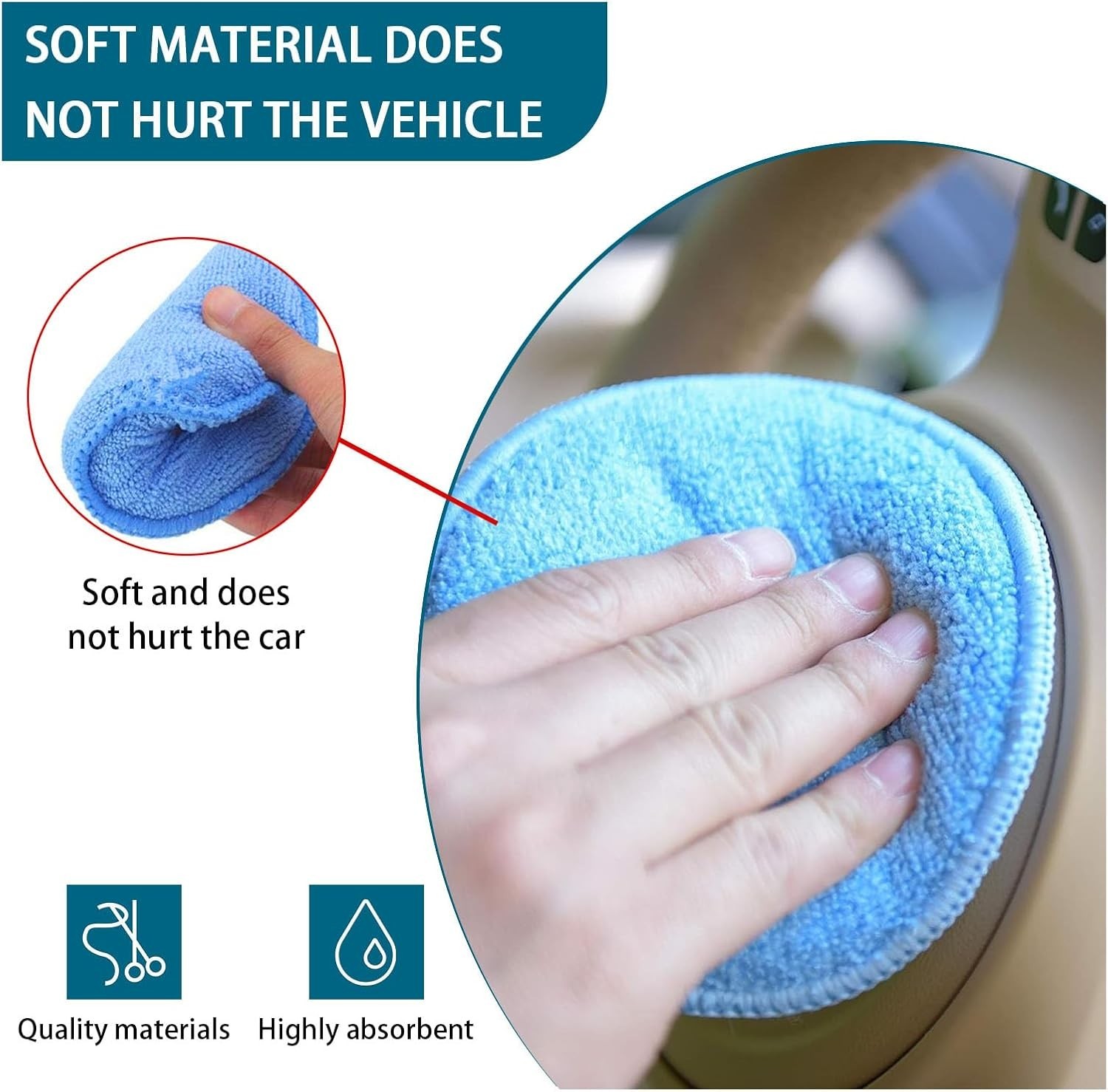 4 Pack Microfiber Applicator Pads, Car Wax Foam Buffing and Cleaning Pads, Ti...