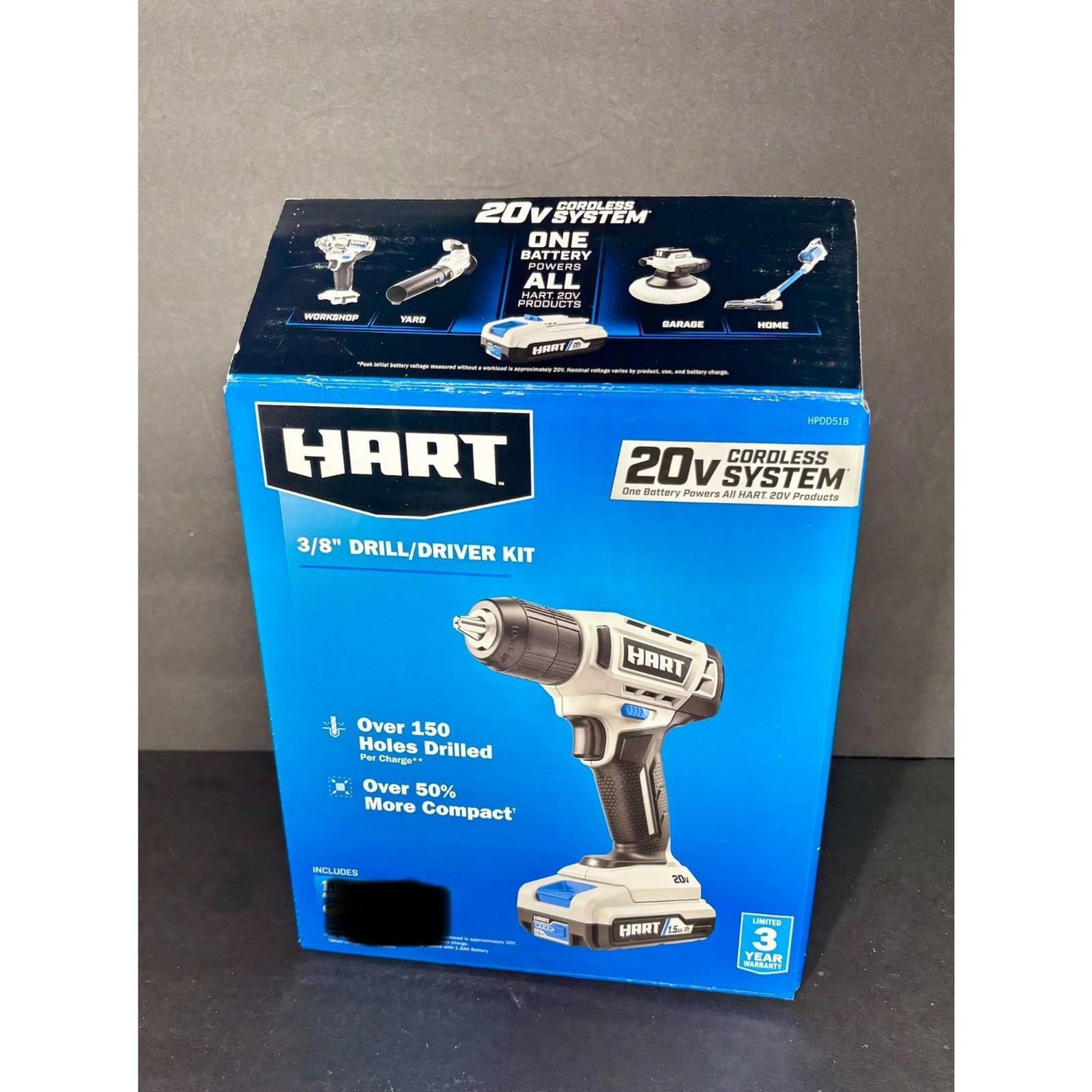 HART HPDD51B 20V 3/8" Cordless Drill Driver Kit Tool Only Open Box No Battery