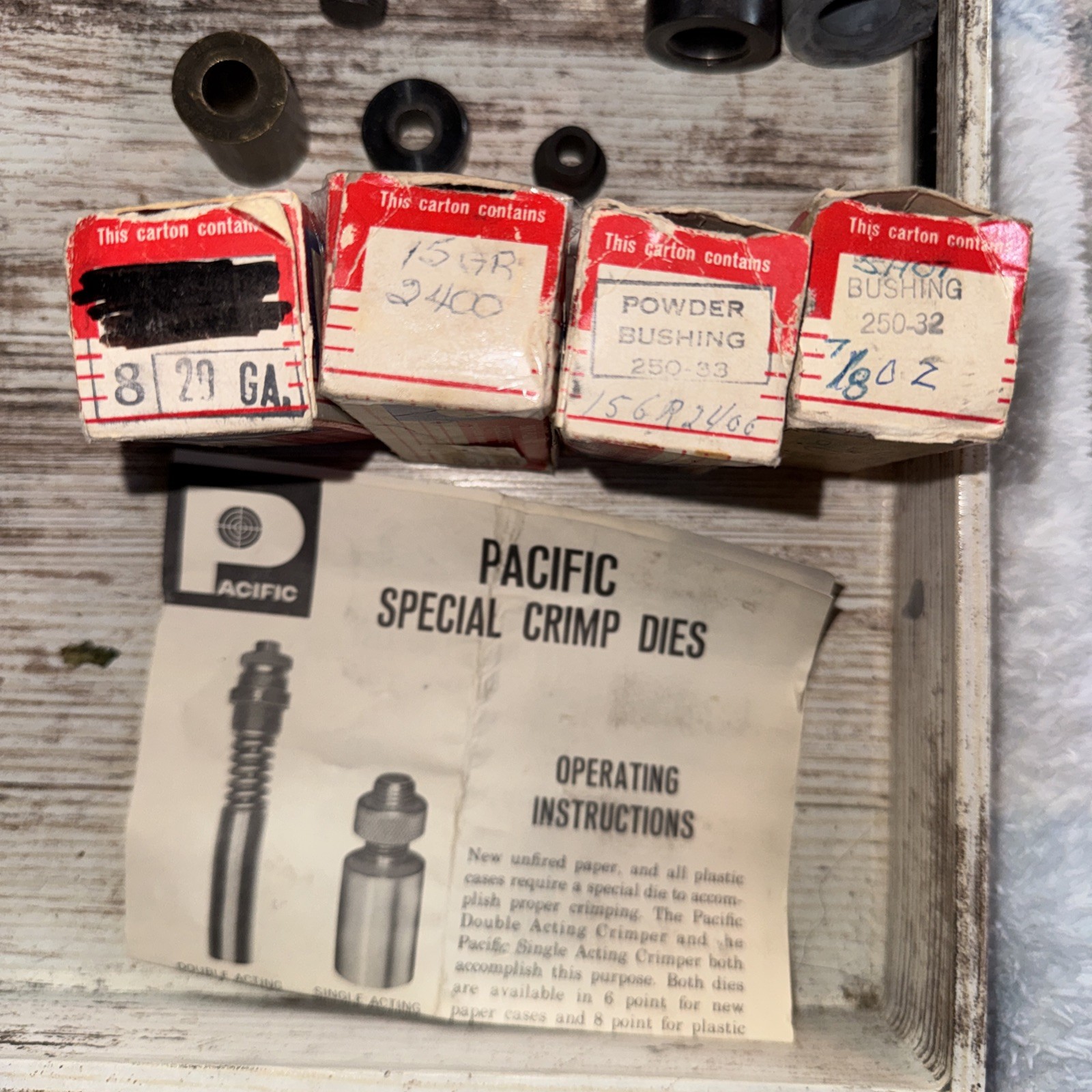 Lot Of Gun Accessories Pacific Powder Bushing Crimp Dies, Redding Taper Crimp