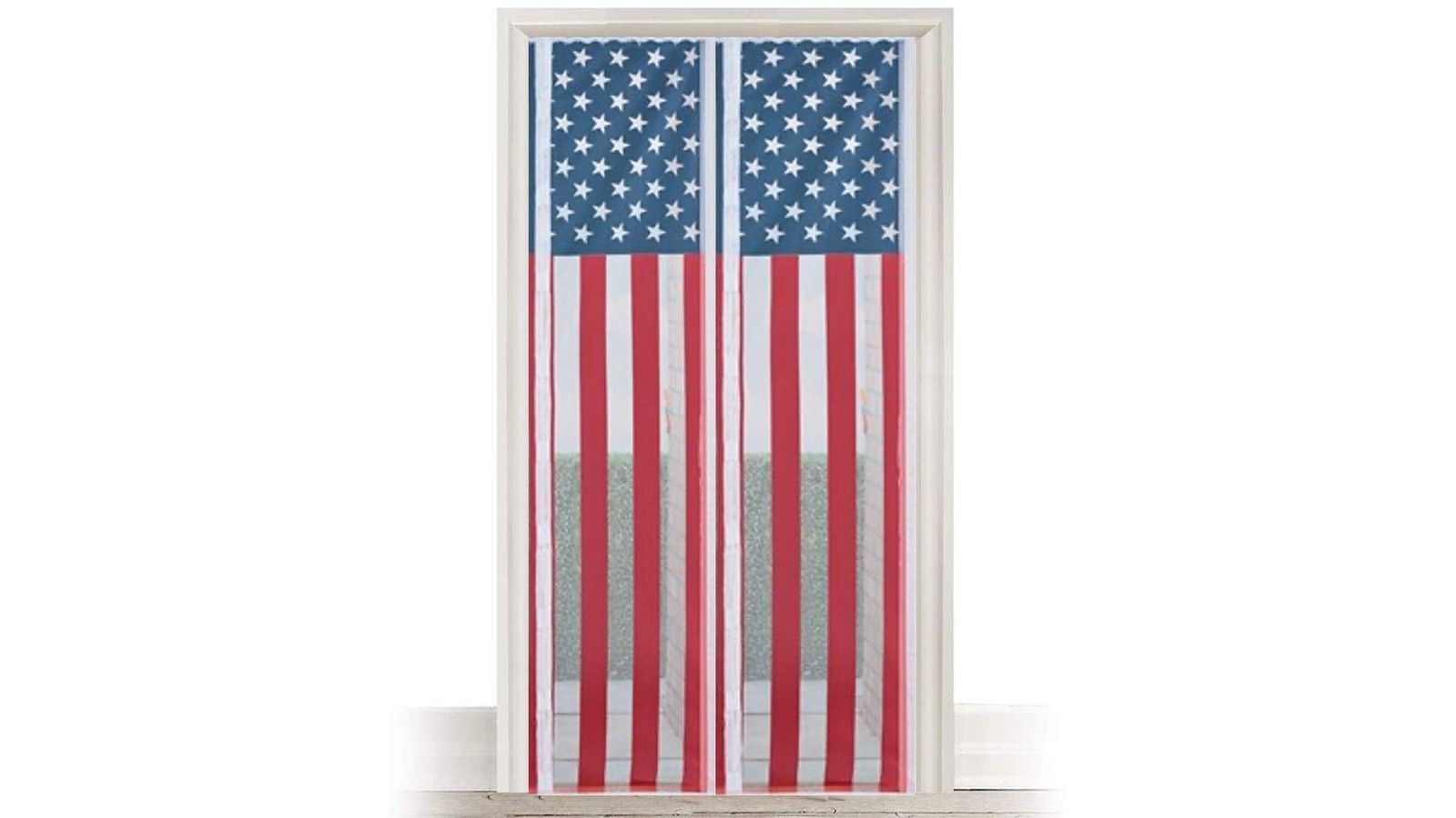 USA Flag Magnetic Screen Door - 40” x 85.5” Heavy Duty Mesh Curtain for Patio...