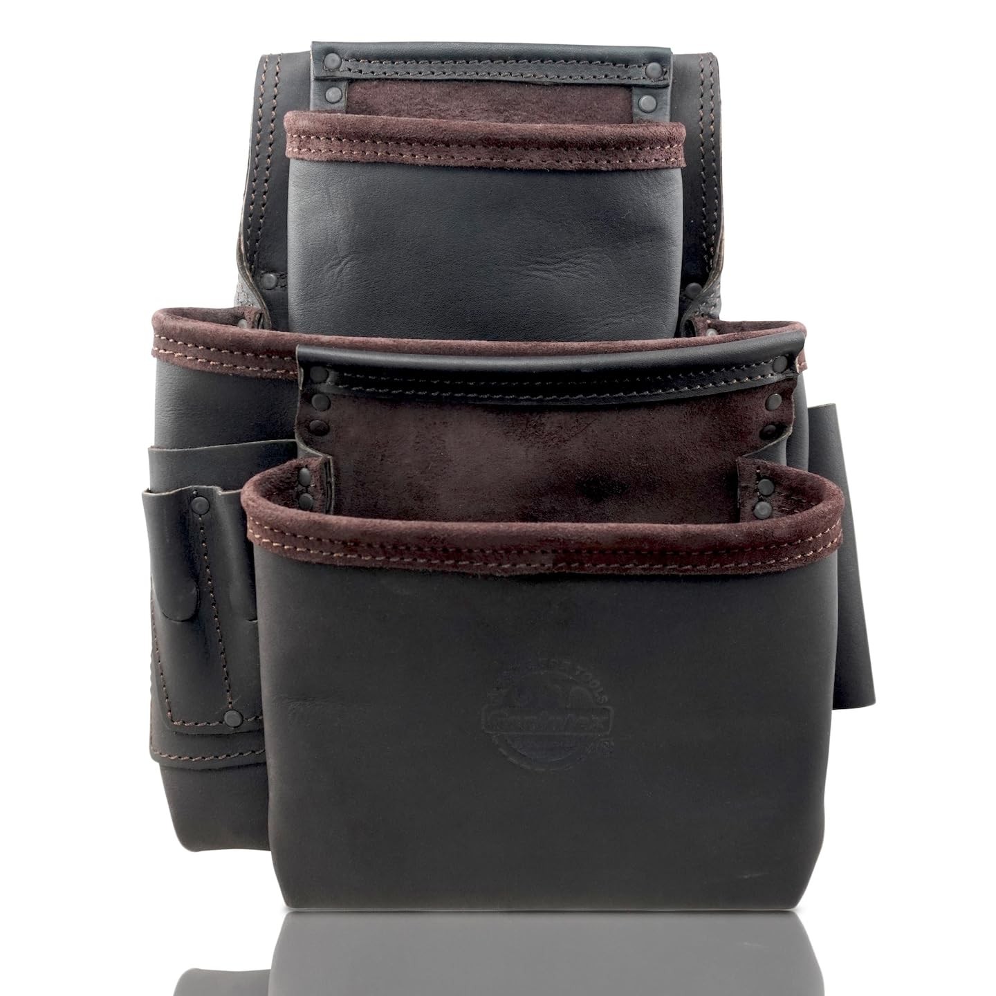 GRAINTEX OS2087 9 Pocket Nail & Tool Pouch Top Grain Oil Tanned Leather