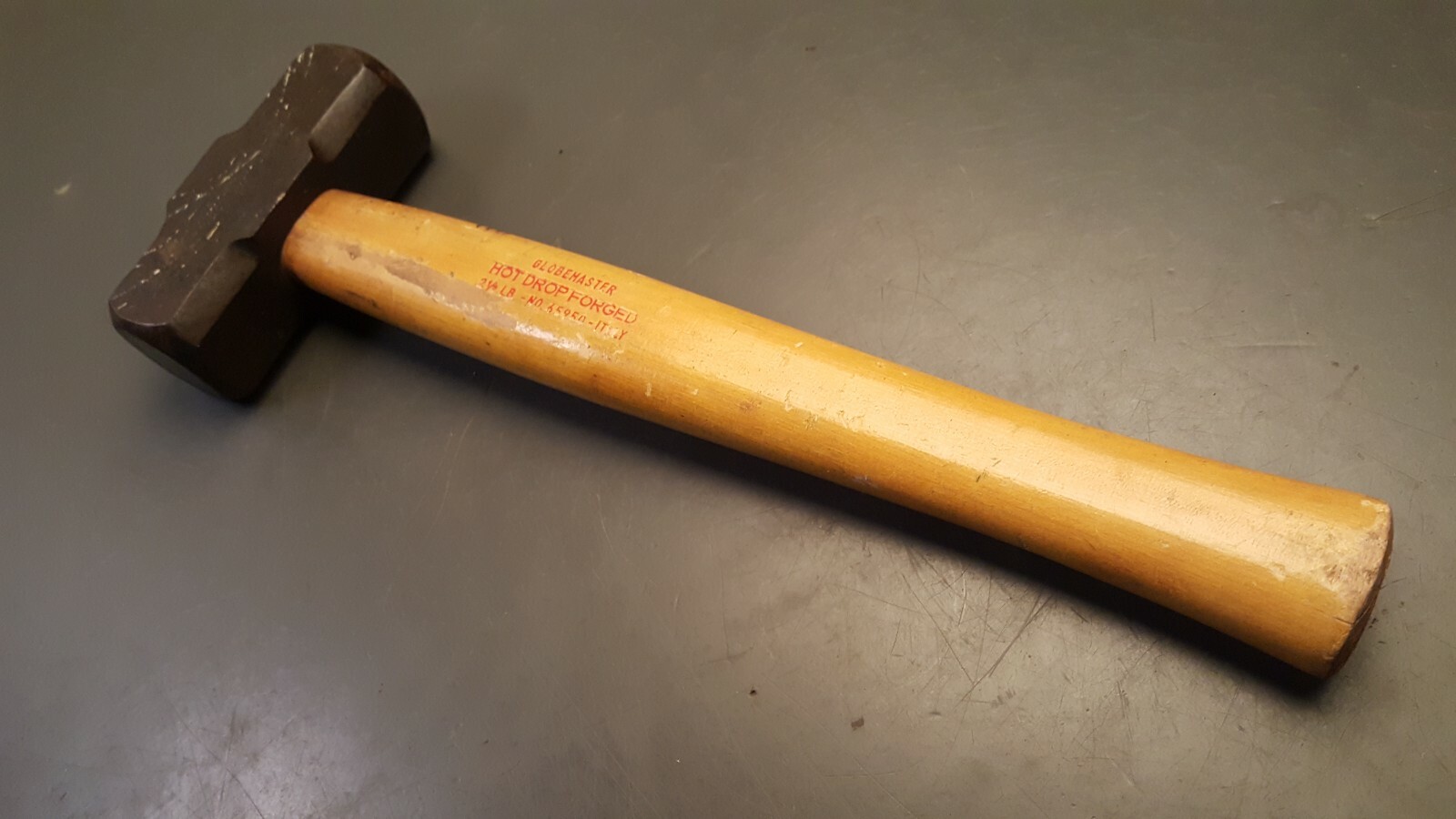 Vtg GlobeMaster Sledge Hammer Hot Dropped Forged Original Handle No. 65950 Italy