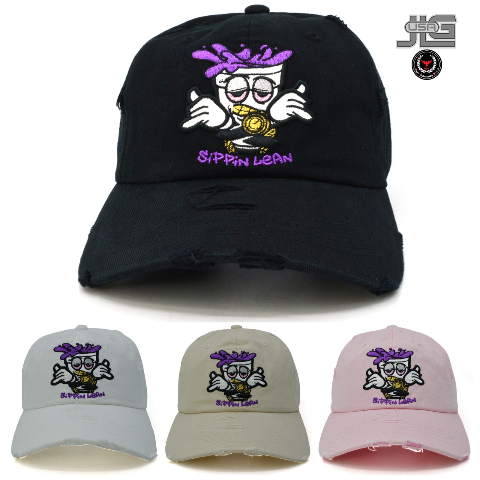 Sippin Lean New Dad Hat Embroidery Dad Cotton Vintage baseball Cap Fashion NWT