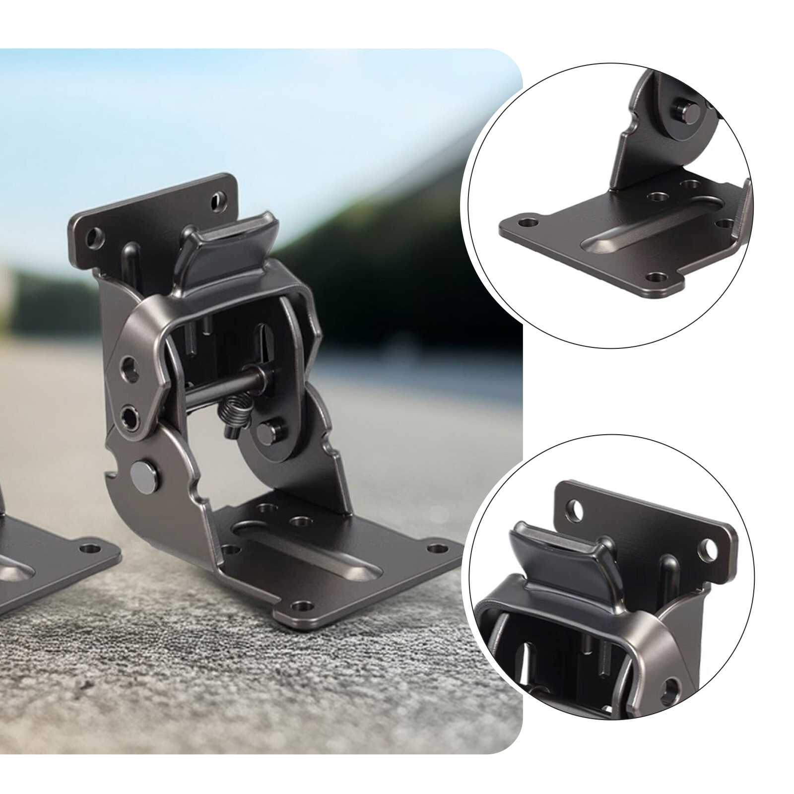Table Leg Folding Brackets, 2pcs 0-90-180 Degree Self Lock Hinges, Black