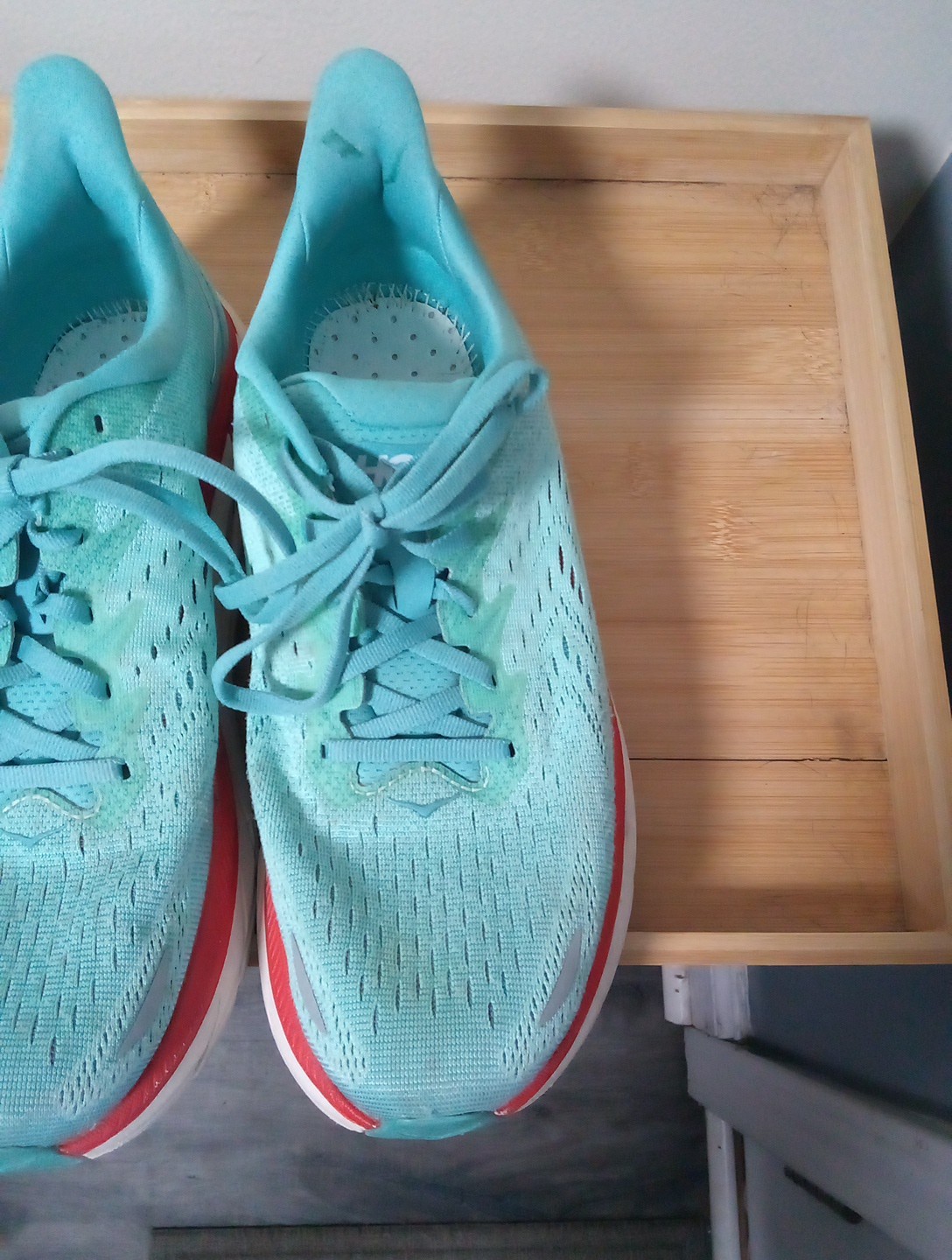 Hoka Womens 9.5 Light Blue Tennis Shoes.
