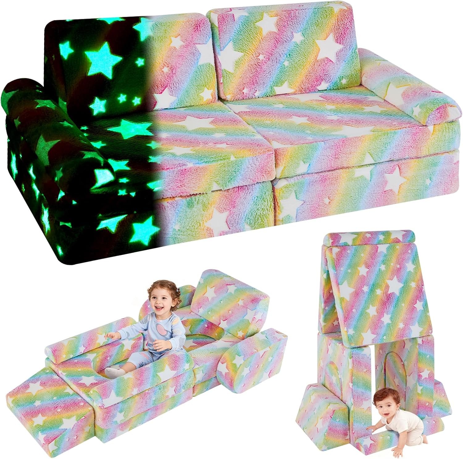 Modular Kids Play Couch,Toddler Couch Kids Sofa,Child Sectional Sofa,Bedroom &