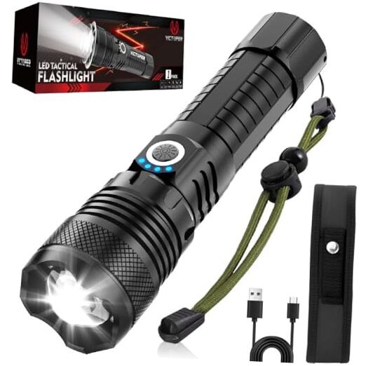 LED Flashlights, High Powered High Lumens Super Bright 1 PACK Black P50