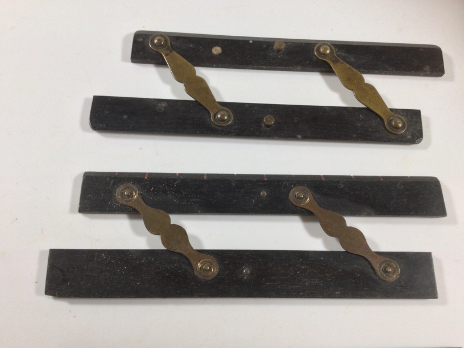 3 No Vintage Architects / Navigation Ebony & Brass Parallel Rules