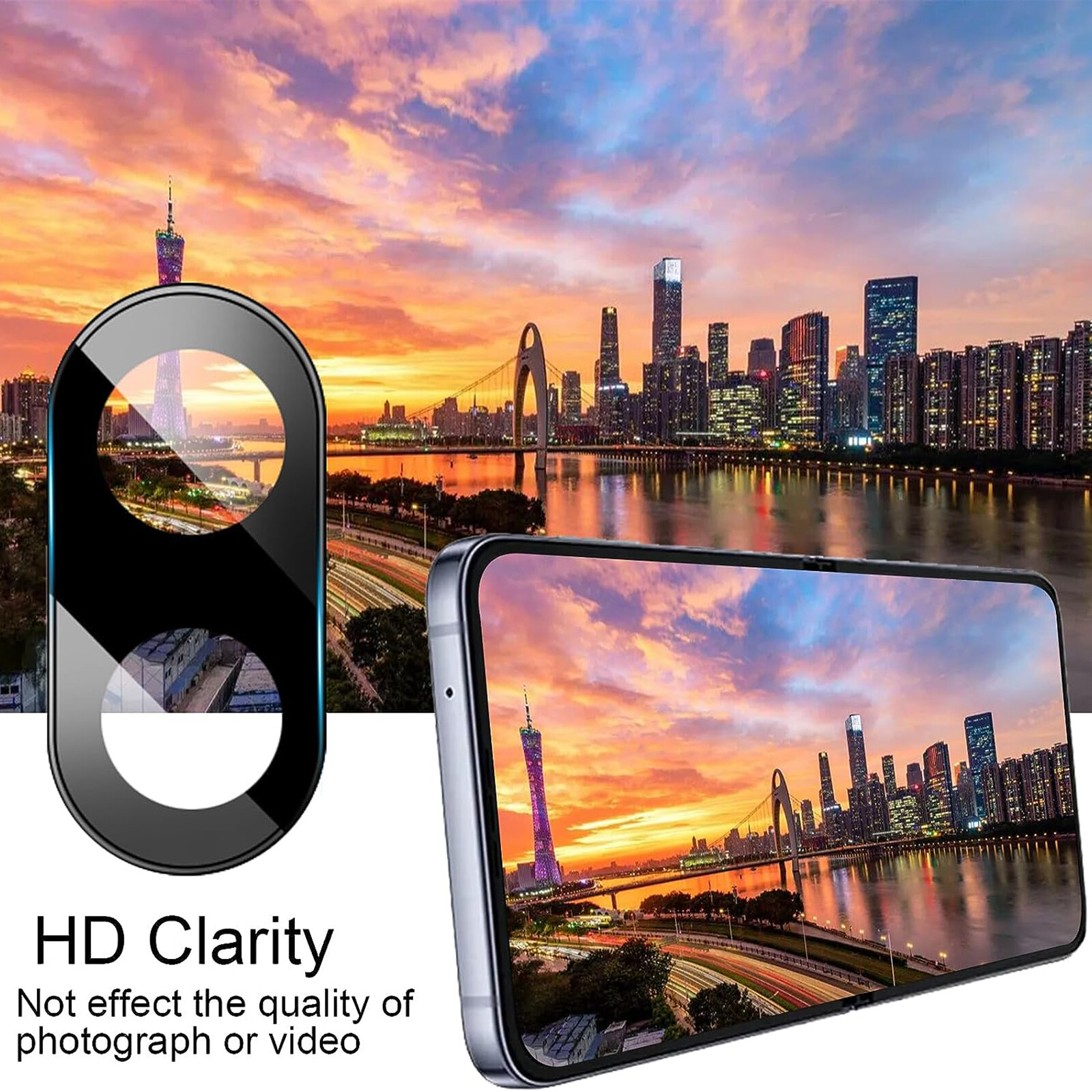 For Samsung Galaxy Z Flip5 Front Screen Protector + Camera Lens Protector 3 Pack