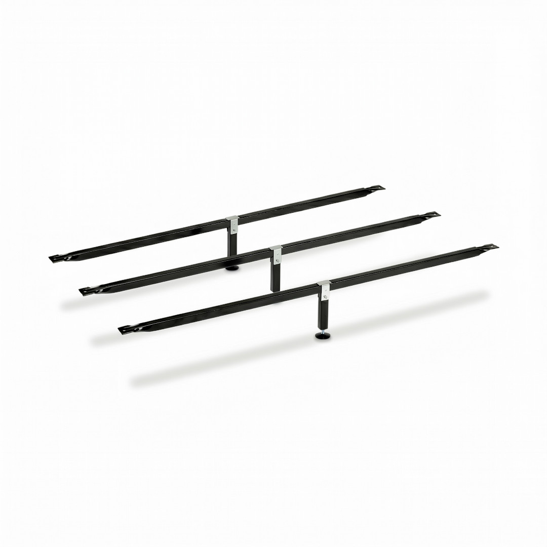 Bed Frame Center Support, 3 Steel Bars & 12 Adj Legs, Full Queen King Cal King