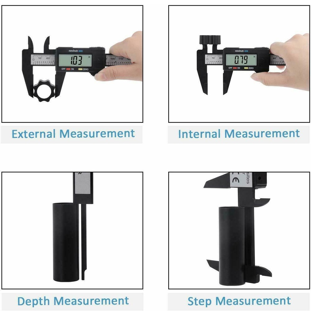 Plastic 150mm Digital Vernier Caliper Micrometer Measure Tool Gauge Ruler