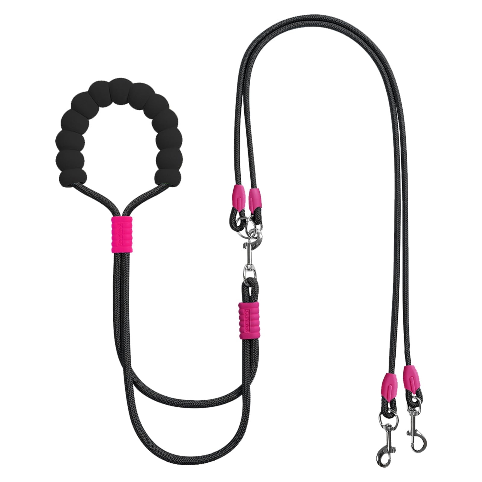 MewZoo Double Dog Leash for Two Dogs,Dual Hands Free 88 cm, Black