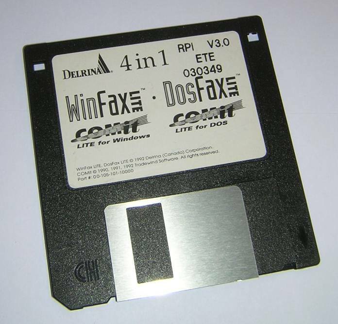 Delrina WinFax/DosFax Lite Install Software Floppy Diskette DOS/Win 3.1 (1994)