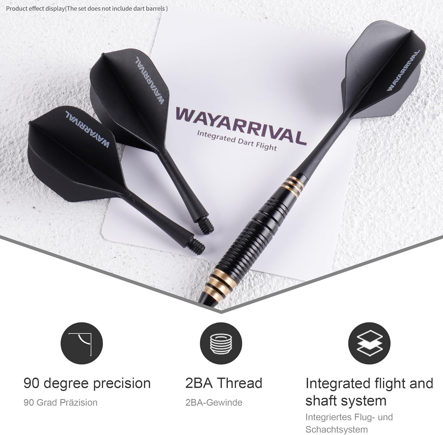 Unbreakable Integrated Dart Flights in 3 Pack - Effortless Setup, Stable Flight