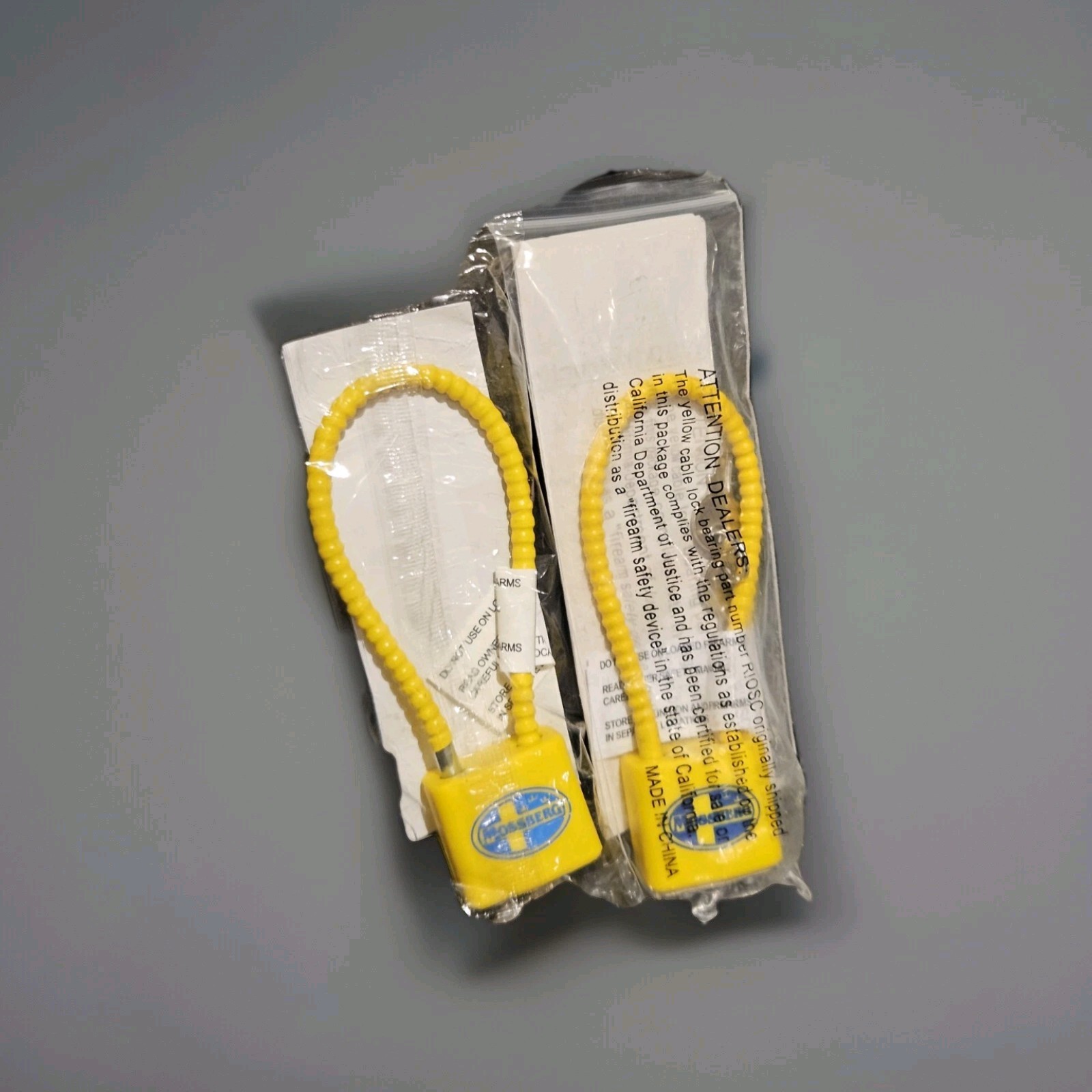 2x Mossberg Yellow Cable Locks for Gun/Firearm, Brand New