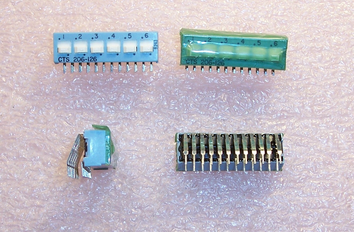 QTY (17) 6 POSITION RIGHT ANGLE DIP SWITCHES SPDT SEALED 50mA 24V 206-126 RA CTS