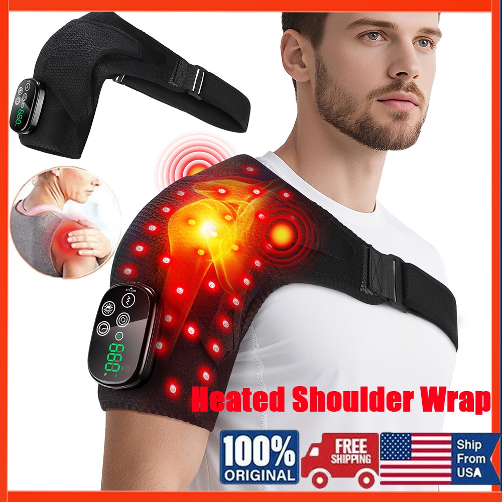 Red Light Therapy for Neck and Shoulders Wrap, 660nm/850nm Infrared Heating Belt